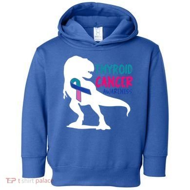 Thyroid Cancer Awareness Cool Tgiftrex Warrior Survivor Fighter Cool Gift Toddler Hoodie