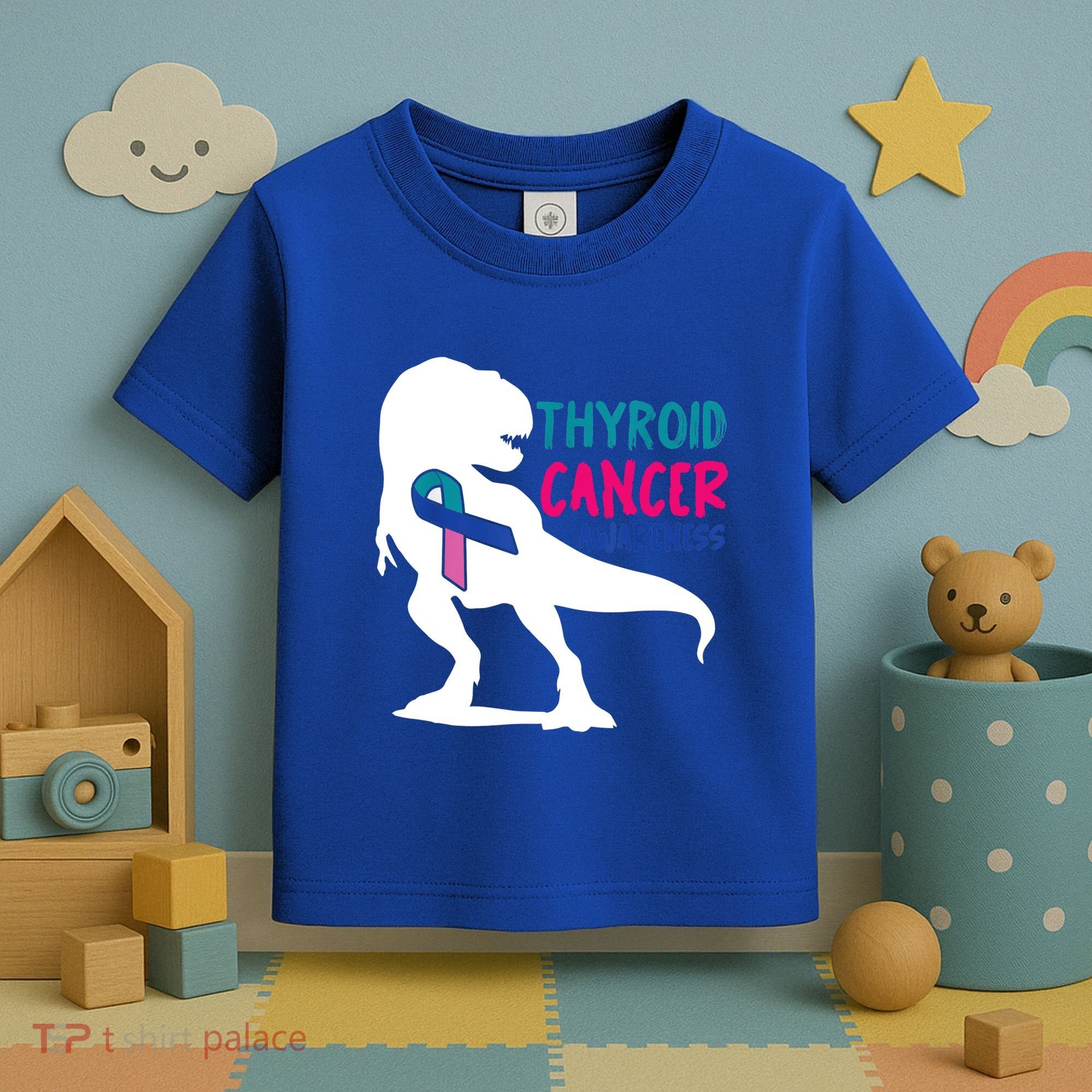 Thyroid Cancer Awareness Cool Tgiftrex Warrior Survivor Fighter Cool Gift Toddler T-Shirt