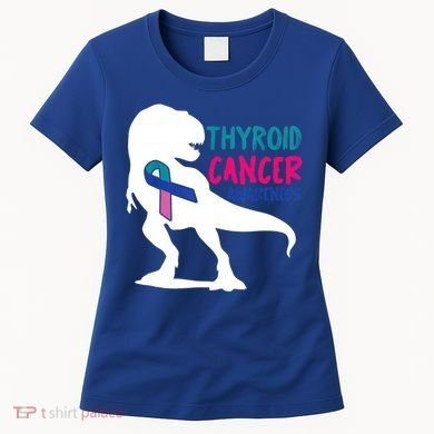Thyroid Cancer Awareness Cool Tgiftrex Warrior Survivor Fighter Cool Gift Women's T-Shirt