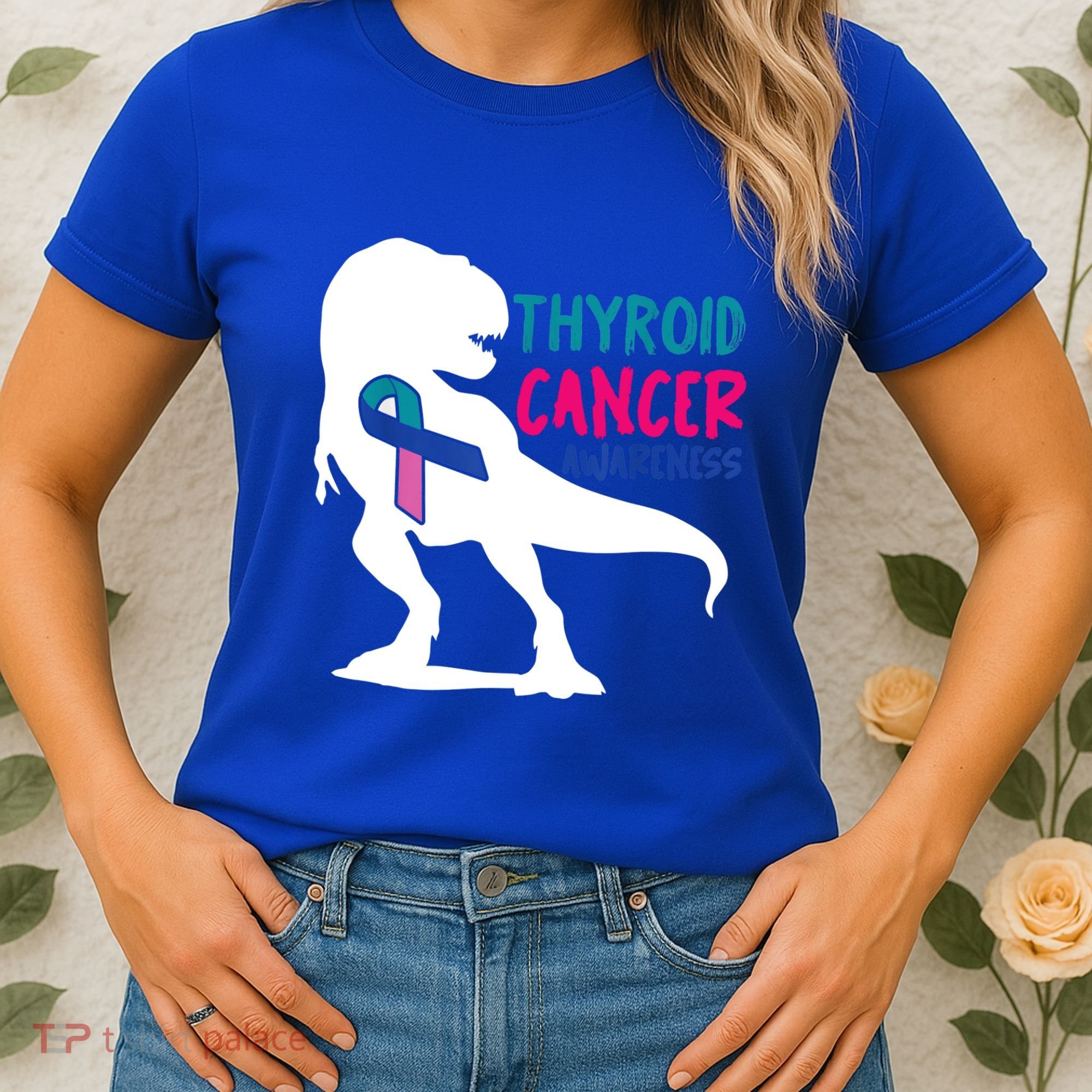 Thyroid Cancer Awareness Cool Tgiftrex Warrior Survivor Fighter Cool Gift Women's T-Shirt