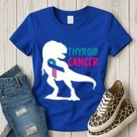 Thyroid Cancer Awareness Cool Tgiftrex Warrior Survivor Fighter Cool Gift Women's T-Shirt thumb 3