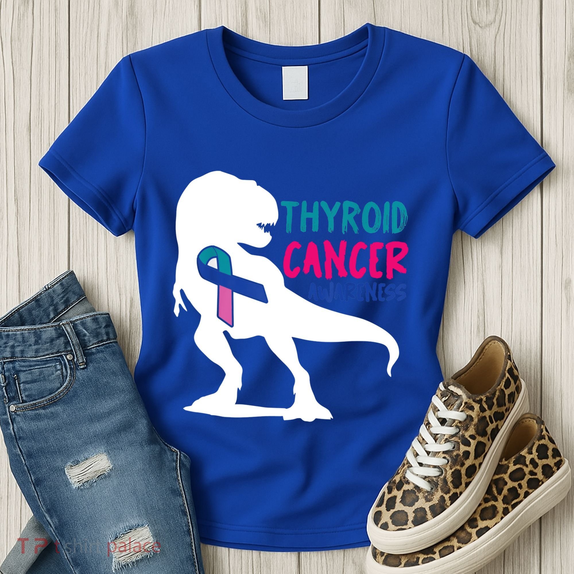 Thyroid Cancer Awareness Cool Tgiftrex Warrior Survivor Fighter Cool Gift Women's T-Shirt