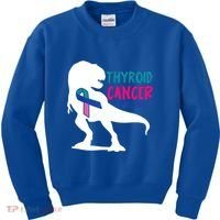 Thyroid Cancer Awareness Cool Tgiftrex Warrior Survivor Fighter Cool Gift Kids Sweatshirt thumb 0