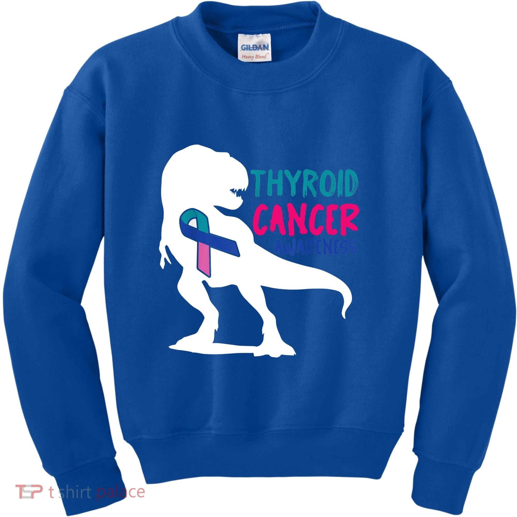 Thyroid Cancer Awareness Cool Tgiftrex Warrior Survivor Fighter Cool Gift Kids Sweatshirt