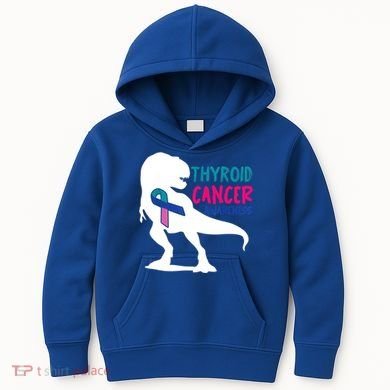 Thyroid Cancer Awareness Cool Tgiftrex Warrior Survivor Fighter Cool Gift Kids Hoodie