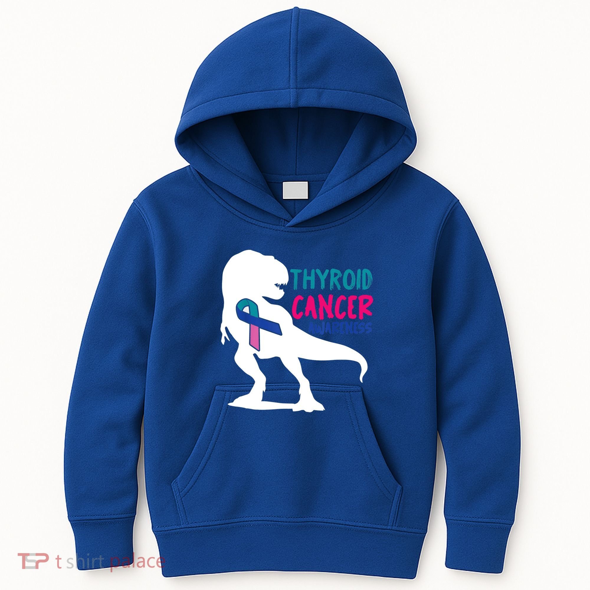 Thyroid Cancer Awareness Cool Tgiftrex Warrior Survivor Fighter Cool Gift Kids Hoodie