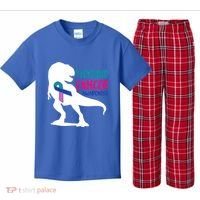 Thyroid Cancer Awareness Cool Tgiftrex Warrior Survivor Fighter Cool Gift Kids Plaid Pajama Set thumb 0