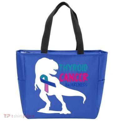 Thyroid Cancer Awareness Cool Tgiftrex Warrior Survivor Fighter Cool Gift Tote Bag