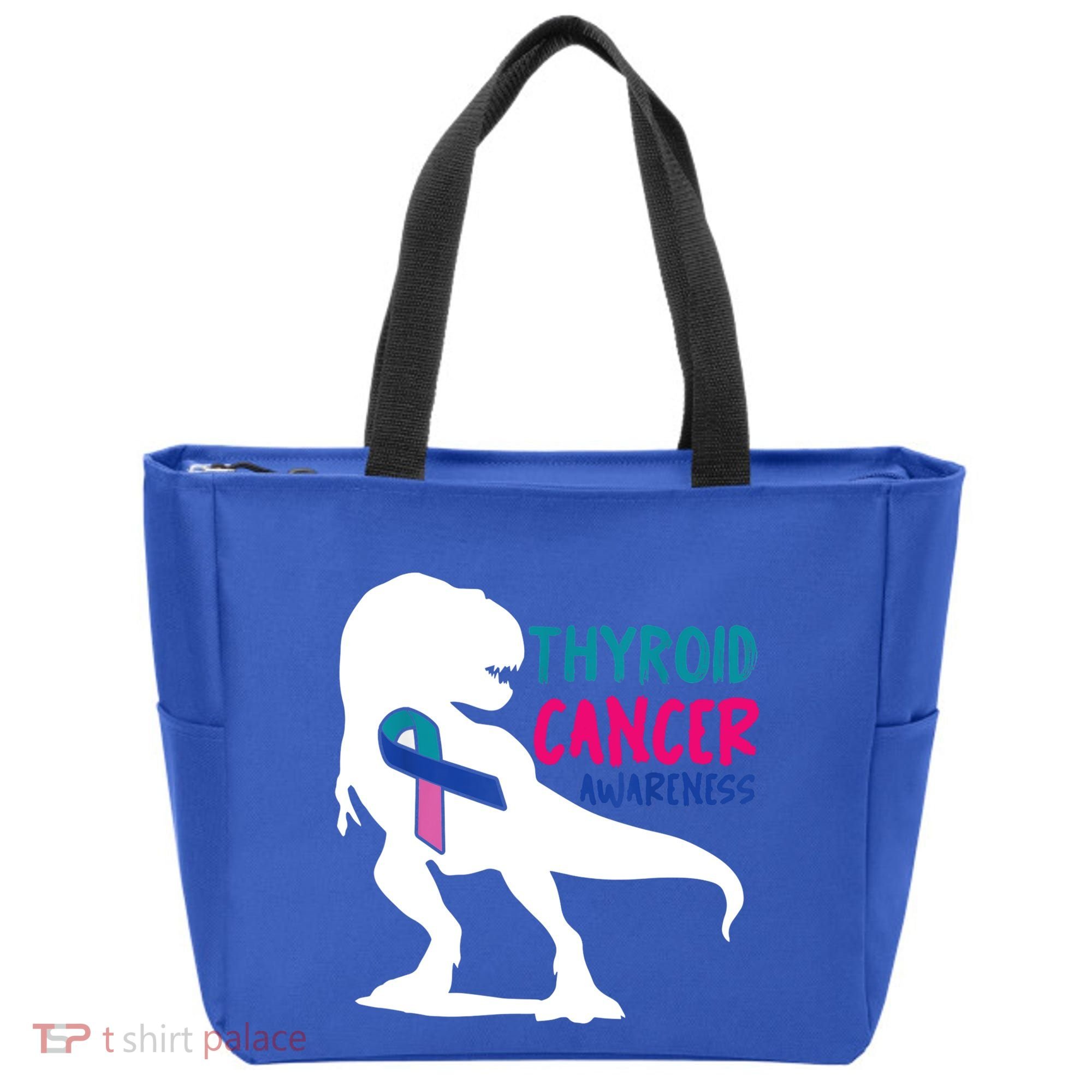 Thyroid Cancer Awareness Cool Tgiftrex Warrior Survivor Fighter Cool Gift Tote Bag