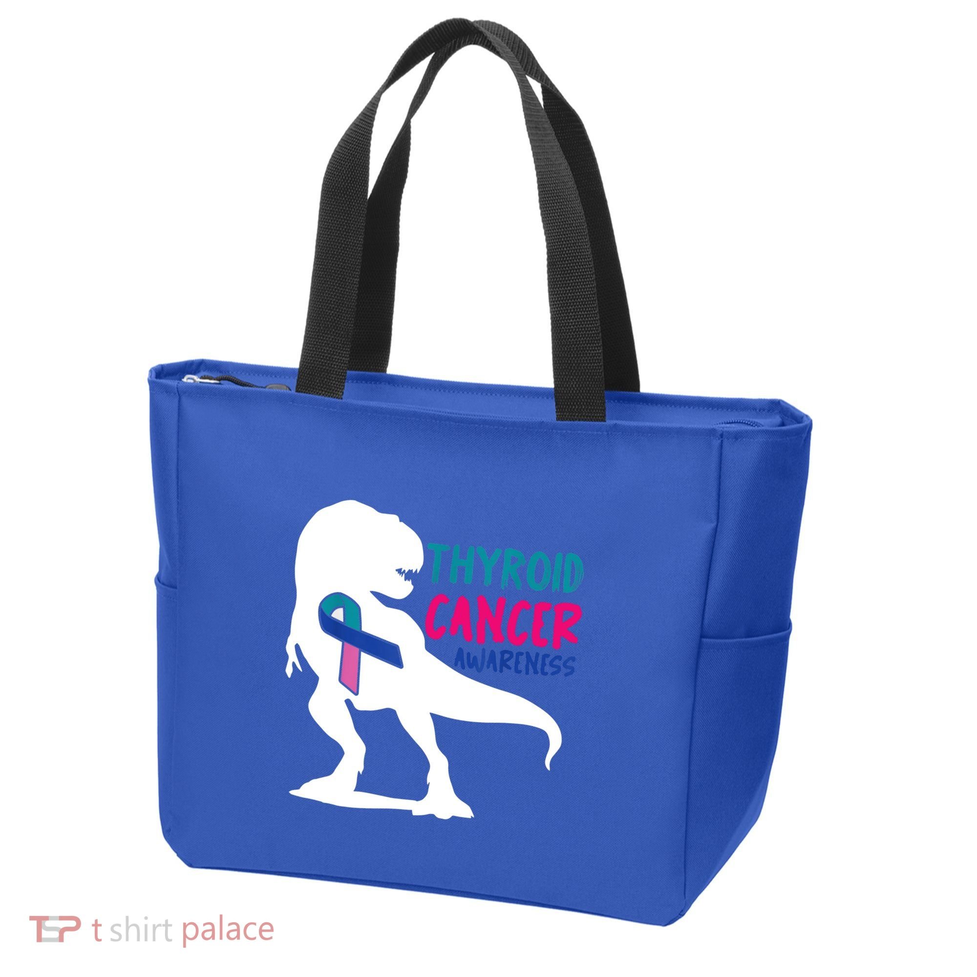 Thyroid Cancer Awareness Cool Tgiftrex Warrior Survivor Fighter Cool Gift Tote Bag