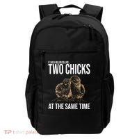 Two Chicks At The Same Time Funny Backpack thumb 0