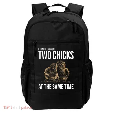 Two Chicks At The Same Time Funny Backpack