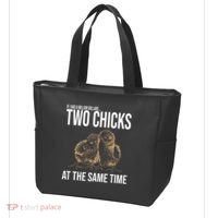 Two Chicks At The Same Time Funny Tote Bag thumb 3