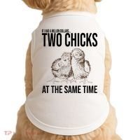 Two Chicks At The Same Time Funny Doggie Tank thumb 0