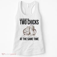 Two Chicks At The Same Time Funny Women's Tank Top thumb 0