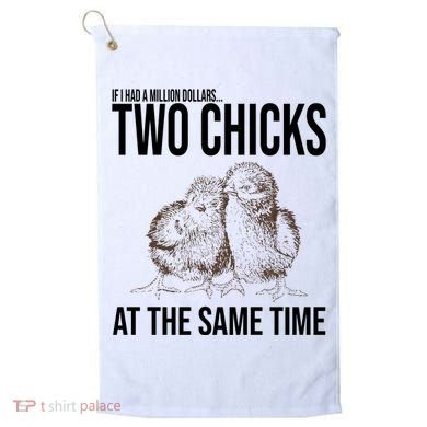 Two Chicks At The Same Time Funny Golf Towel