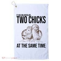 Two Chicks At The Same Time Funny Golf Towel thumb 0