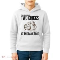 Two Chicks At The Same Time Funny Kids Hoodie thumb 4