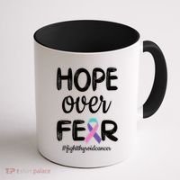 Thyroid Cancer Awareness Thyroid Cancer Warrior Gift Coffee Mug thumb 1