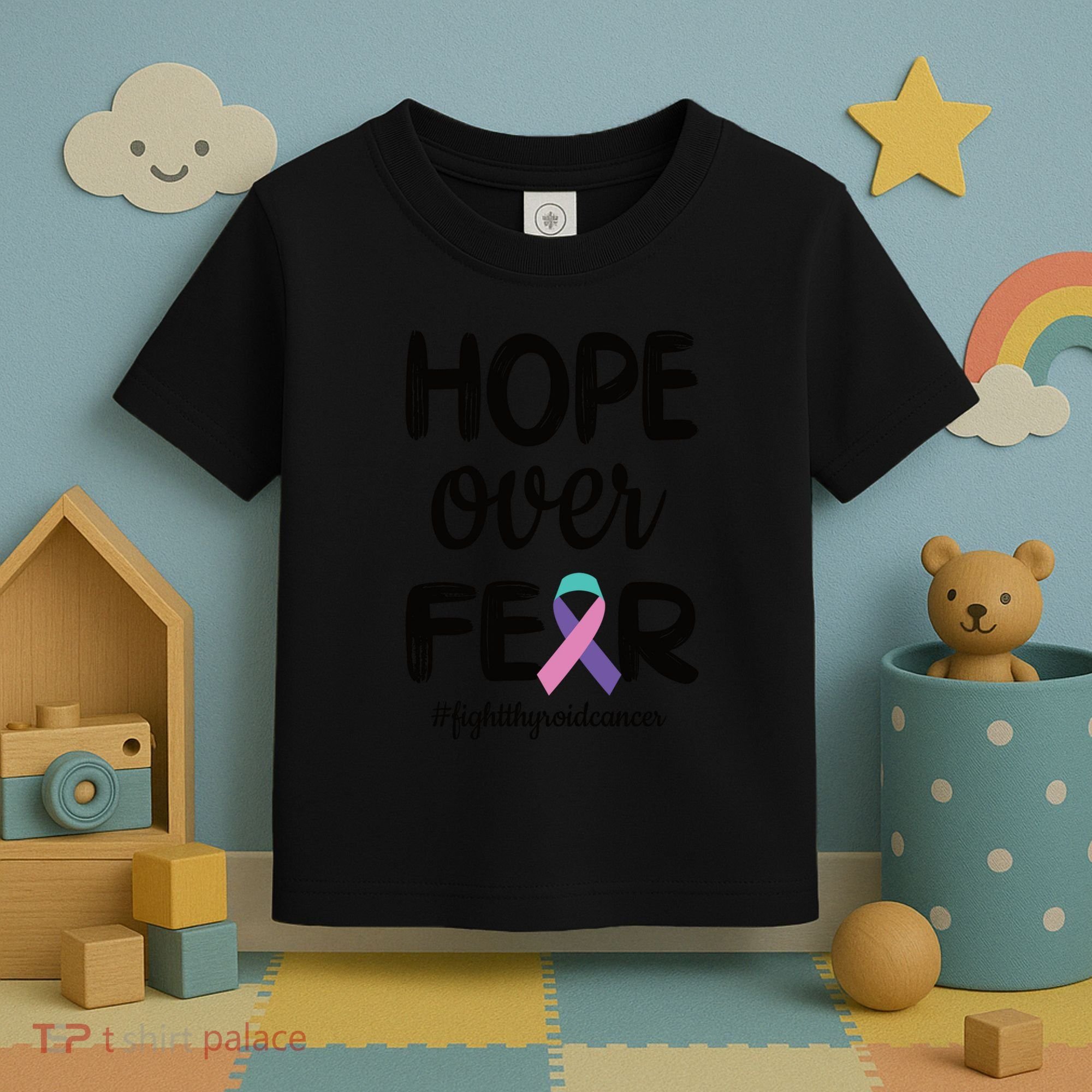 Thyroid Cancer Awareness Thyroid Cancer Warrior Gift Toddler T-Shirt
