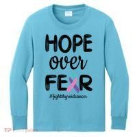 Thyroid Cancer Awareness Thyroid Cancer Warrior Gift Kids Long Sleeve Shirt thumb 0