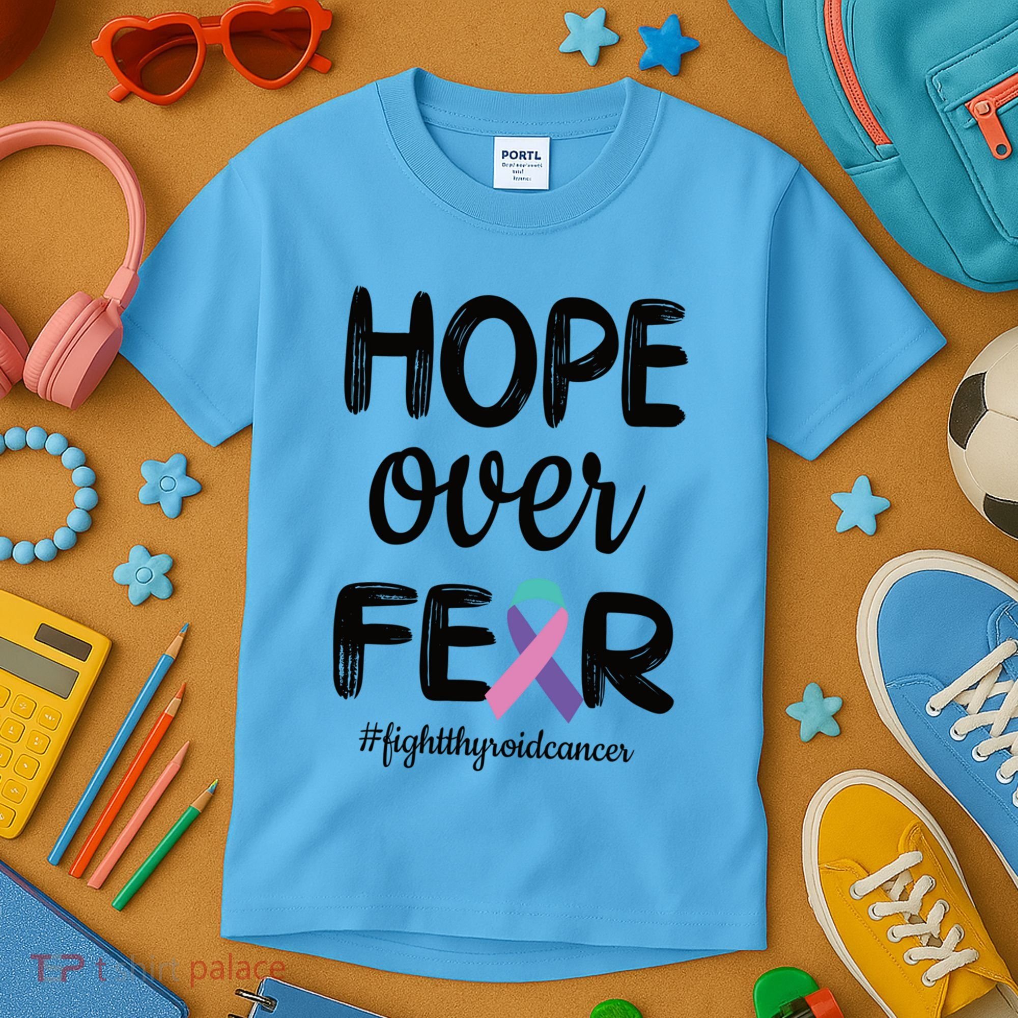 Thyroid Cancer Awareness Thyroid Cancer Warrior Gift Kids T-Shirt