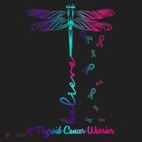 Thyroid Cancer Awareness Warrior Dragonfly Believe Hope Gift Women's Sweatshirt thumb 2