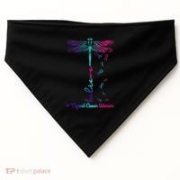 Thyroid Cancer Awareness Warrior Dragonfly Believe Hope Gift USA-Made Doggie Bandana thumb 0