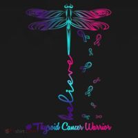 Thyroid Cancer Awareness Warrior Dragonfly Believe Hope Gift Backpack thumb 2
