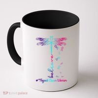 Thyroid Cancer Awareness Warrior Dragonfly Believe Hope Gift Coffee Mug thumb 0