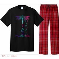 Thyroid Cancer Awareness Warrior Dragonfly Believe Hope Gift Pajama Set thumb 0