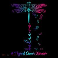 Thyroid Cancer Awareness Warrior Dragonfly Believe Hope Gift Ornament thumb 1