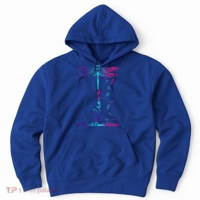 Thyroid Cancer Awareness Warrior Dragonfly Believe Hope Gift Hoodie