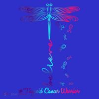 Thyroid Cancer Awareness Warrior Dragonfly Believe Hope Gift Sweatshirt thumb 3