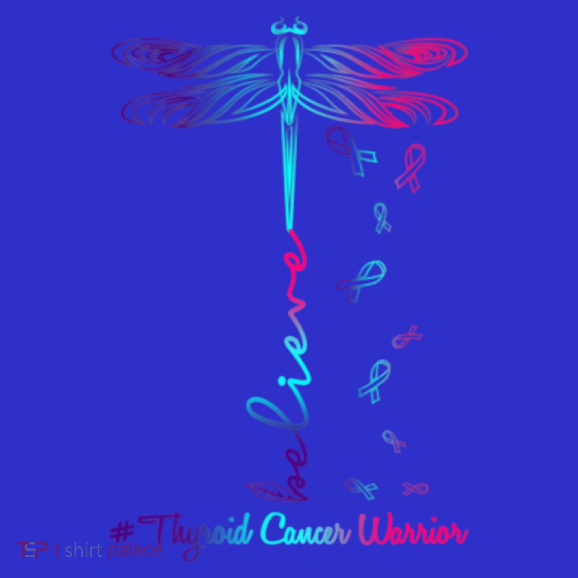 Thyroid Cancer Awareness Warrior Dragonfly Believe Hope Gift Sweatshirt