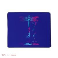 Thyroid Cancer Awareness Warrior Dragonfly Believe Hope Gift Mousepad thumb 0