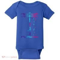 Thyroid Cancer Awareness Warrior Dragonfly Believe Hope Gift Baby Bodysuit thumb 0