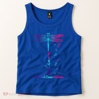 Thyroid Cancer Awareness Warrior Dragonfly Believe Hope Gift Tank Top thumb 2
