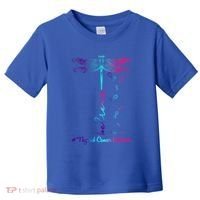 Thyroid Cancer Awareness Warrior Dragonfly Believe Hope Gift Toddler T-Shirt thumb 0
