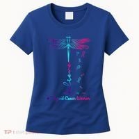 Thyroid Cancer Awareness Warrior Dragonfly Believe Hope Gift Women's T-Shirt thumb 0