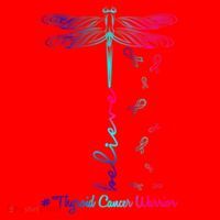 Thyroid Cancer Awareness Warrior Dragonfly Believe Hope Gift Santa Hat thumb 1