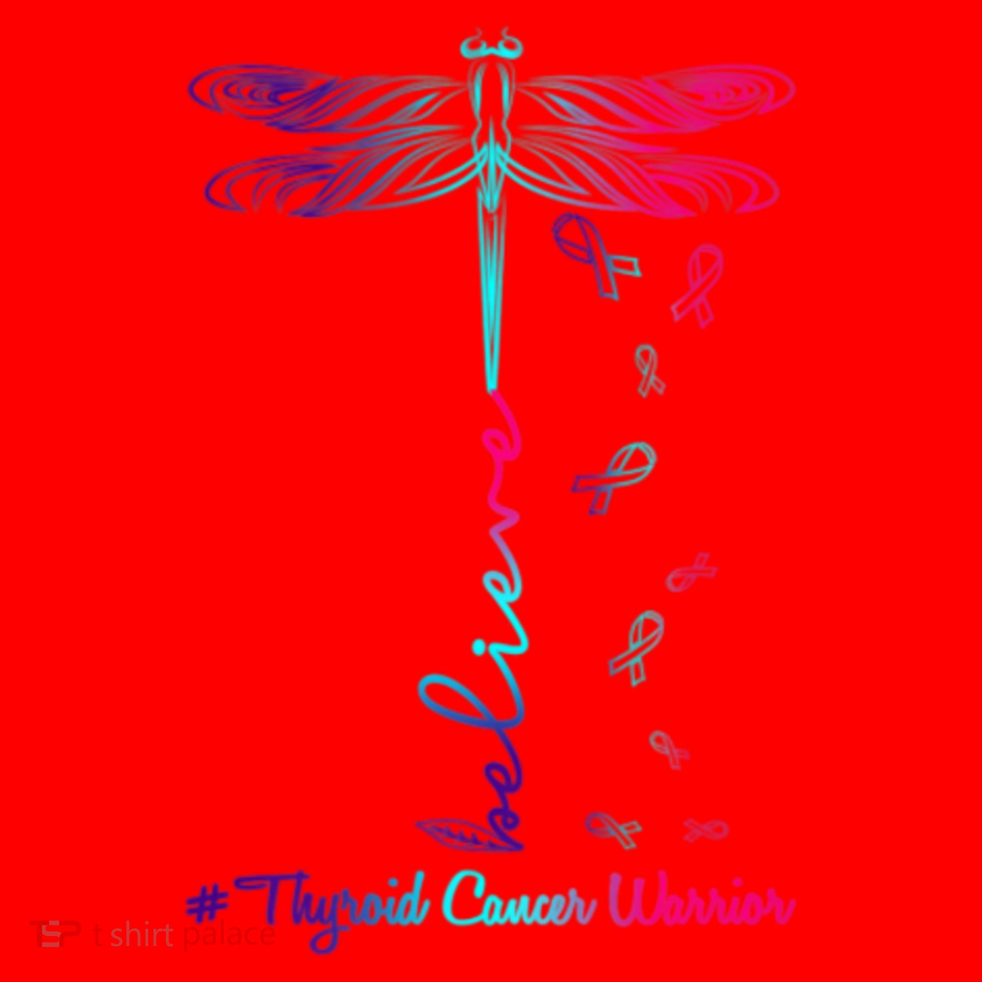 Thyroid Cancer Awareness Warrior Dragonfly Believe Hope Gift Santa Hat