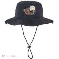 Three Capybaras And Moon Funny Capybara Humor Parody Bucket Hat thumb 0