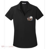 Three Capybaras And Moon Funny Capybara Humor Parody Women's Dry Zone Grid Polo thumb 0