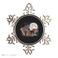 Three Capybaras And Moon Funny Capybara Humor Parody Ornament thumb 0