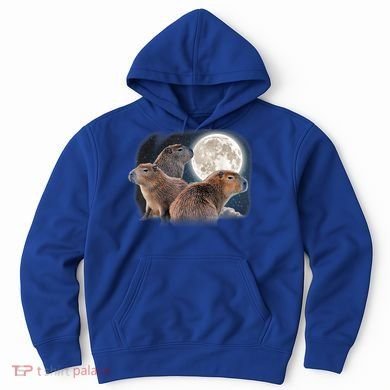 Three Capybaras And Moon Funny Capybara Humor Parody Hoodie