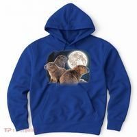 Three Capybaras And Moon Funny Capybara Humor Parody Hoodie thumb 0