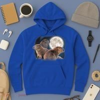 Three Capybaras And Moon Funny Capybara Humor Parody Hoodie thumb 3