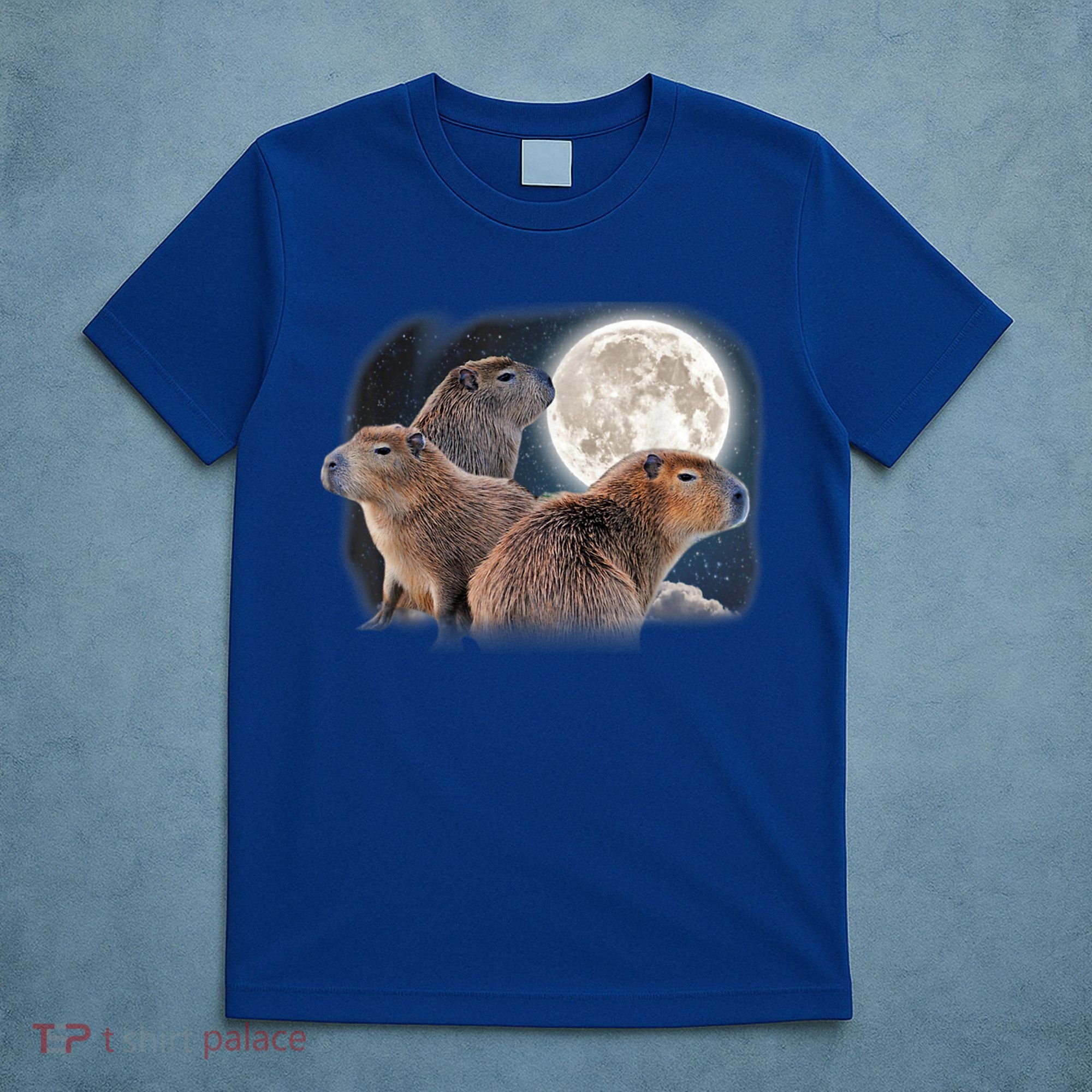 Three Capybaras And Moon Funny Capybara Humor Parody T-Shirt