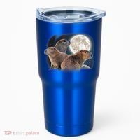 Three Capybaras And Moon Funny Capybara Humor Parody Tumbler thumb 0